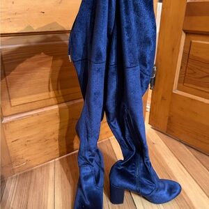 Kohl's Talenti Navy Velvet Over-The-Knee Boots